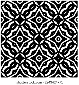 Vector pattern in geometric ornamental style. Black and white pattern.