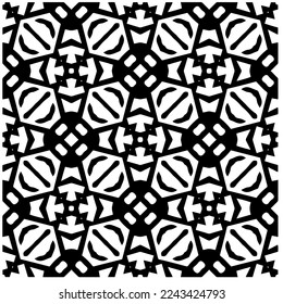 Vector pattern in geometric ornamental style. Black and white pattern.