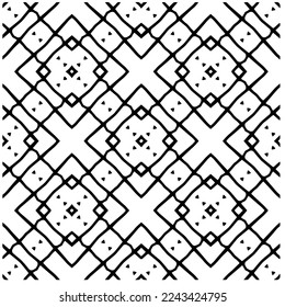 Vector pattern in geometric ornamental style. Black and white pattern.