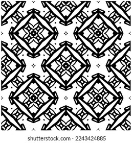 Vector pattern in geometric ornamental style. Black and white pattern.