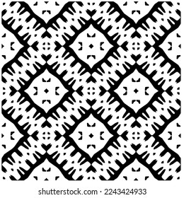Vector pattern in geometric ornamental style. Black and white pattern.