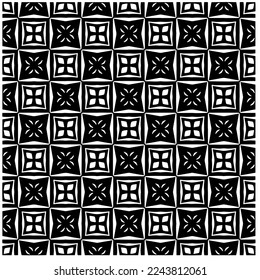 Vector pattern in geometric ornamental style. Black and white color.Seamless pattern.