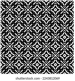 Vector pattern in geometric ornamental style. Black and white color.Seamless pattern.