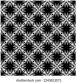 Vector pattern in geometric ornamental style. Black and white color.Seamless pattern.