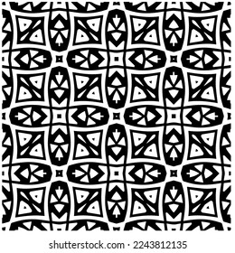 Vektormuster im geometrischen Zierstil. Schwarz-Weiß-Farbe.Nahtloses Muster.