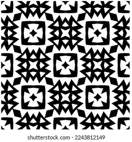 Vector pattern in geometric ornamental style. Black and white color.Seamless pattern.