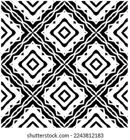 Vector pattern in geometric ornamental style. Black and white color.Seamless pattern.