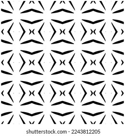 Vector pattern in geometric ornamental style. Black and white color.Seamless pattern.