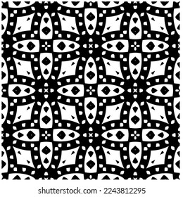 Vector pattern in geometric ornamental style. Black and white color.Seamless pattern.