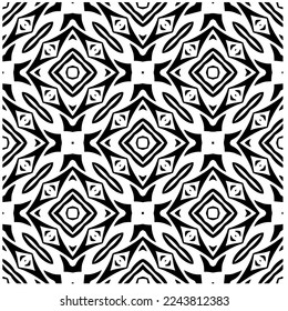 Vector pattern in geometric ornamental style. Black and white color.Seamless pattern.