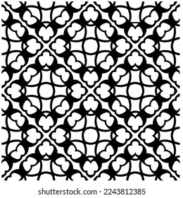 Vector pattern in geometric ornamental style. Black and white color.Seamless pattern.
