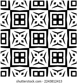 Vector pattern in geometric ornamental style. Black and white color.Seamless pattern.