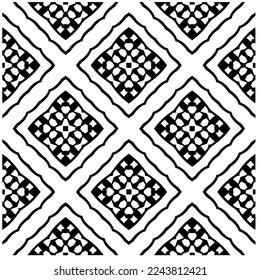 Vector pattern in geometric ornamental style. Black and white color.Seamless pattern.