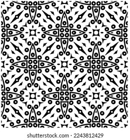 Vector pattern in geometric ornamental style. Black and white color.Seamless pattern.