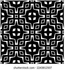 Vector pattern in geometric ornamental style. Black and white color.Seamless pattern.