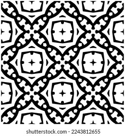Patrón vectorial en estilo ornamental geométrico. Color blanco y negro.Patrón sin foco.