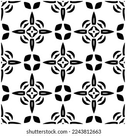 Vector pattern in geometric ornamental style. Black and white color.Seamless pattern.