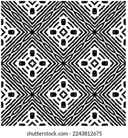 Vector pattern in geometric ornamental style. Black and white color.Seamless pattern.