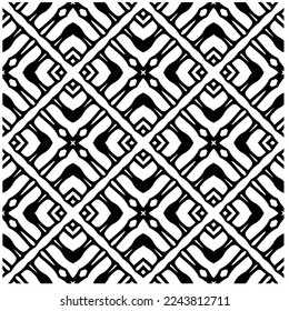 Vector pattern in geometric ornamental style. Black and white color.Seamless pattern.