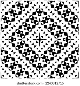 Vector pattern in geometric ornamental style. Black and white color.Seamless pattern.