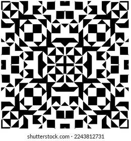 Vector pattern in geometric ornamental style. Black and white color.Seamless pattern.