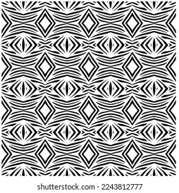 Vector pattern in geometric ornamental style. Black and white color.Seamless pattern.