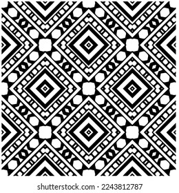 Vector pattern in geometric ornamental style. Black and white color.Seamless pattern.