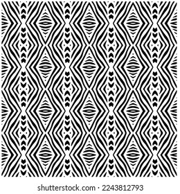 Vector pattern in geometric ornamental style. Black and white color.Seamless pattern.