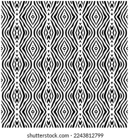 Vector pattern in geometric ornamental style. Black and white color.Seamless pattern.