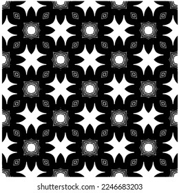 Vector pattern in geometric ornamental style. Black and white color.Seamless pattern.