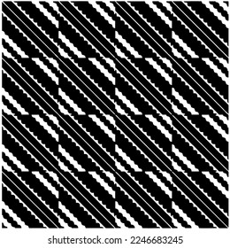 Vector pattern in geometric ornamental style. Black and white color.Seamless pattern.