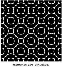 Vector pattern in geometric ornamental style. Black and white color.Seamless pattern.