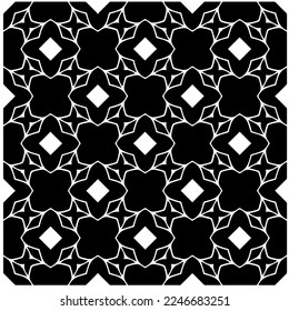 Vektormuster im geometrischen Zierstil. Schwarz-Weiß-Farbe.Nahtloses Muster.