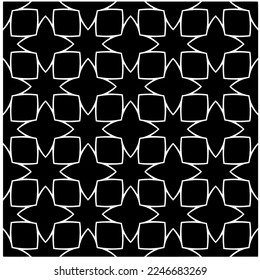 Vector pattern in geometric ornamental style. Black and white color.Seamless pattern.
