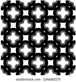 Vector pattern in geometric ornamental style. Black and white color.Seamless pattern.