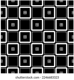 Vector pattern in geometric ornamental style. Black and white color.Seamless pattern.