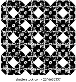 Vector pattern in geometric ornamental style. Black and white color.Seamless pattern.