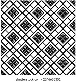 Vector pattern in geometric ornamental style. Black and white color.Seamless pattern.