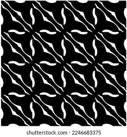 Vector pattern in geometric ornamental style. Black and white color.Seamless pattern.