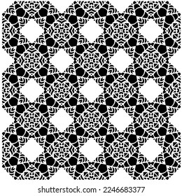 Vector pattern in geometric ornamental style. Black and white color.Seamless pattern.