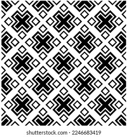 Vector pattern in geometric ornamental style. Black and white color.Seamless pattern.