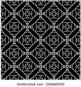 Vector pattern in geometric ornamental style. Black and white color.Seamless pattern.