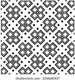 Vector pattern in geometric ornamental style. Black and white color.Seamless pattern.