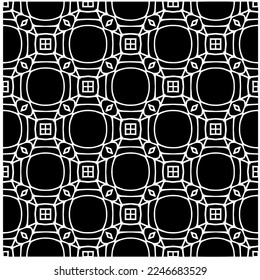 Vector pattern in geometric ornamental style. Black and white color.Seamless pattern.