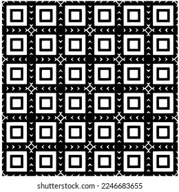 Vector pattern in geometric ornamental style. Black and white color.Seamless pattern.