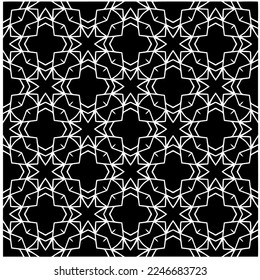 Vector pattern in geometric ornamental style. Black and white color.Seamless pattern.