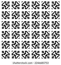 Vector pattern in geometric ornamental style. Black and white color.Seamless pattern.