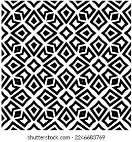 Vector pattern in geometric ornamental style. Black and white color.Seamless pattern.