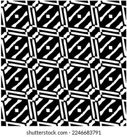 Vector pattern in geometric ornamental style. Black and white color.Seamless pattern.