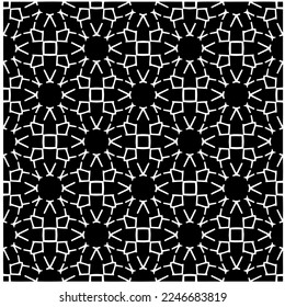 Vector pattern in geometric ornamental style. Black and white color.Seamless pattern.